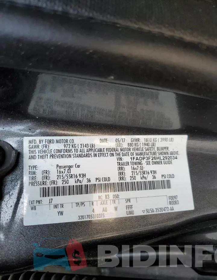 1FADP3F26HL292034 Photo# 13