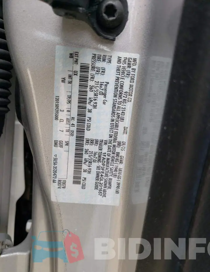 1FADP3FE4GL201657 Photo# 12