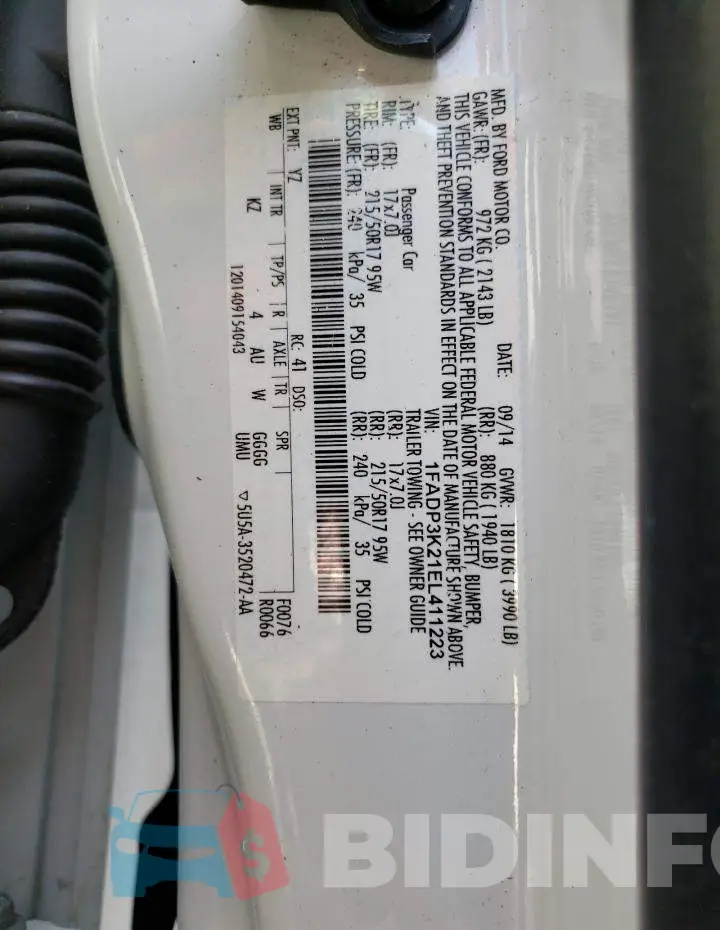 1FADP3K21EL411223 Photo# 12