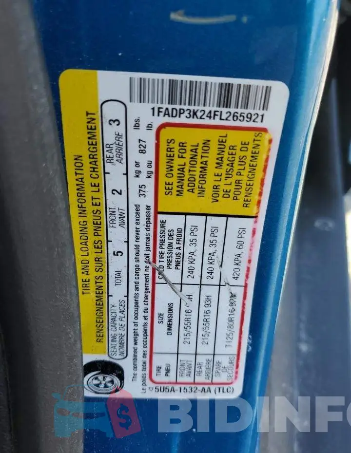 1FADP3K24FL265921 Photo# 13