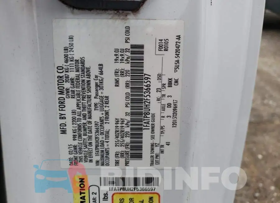 1FATP8UH2F5366597 Photo# 13
