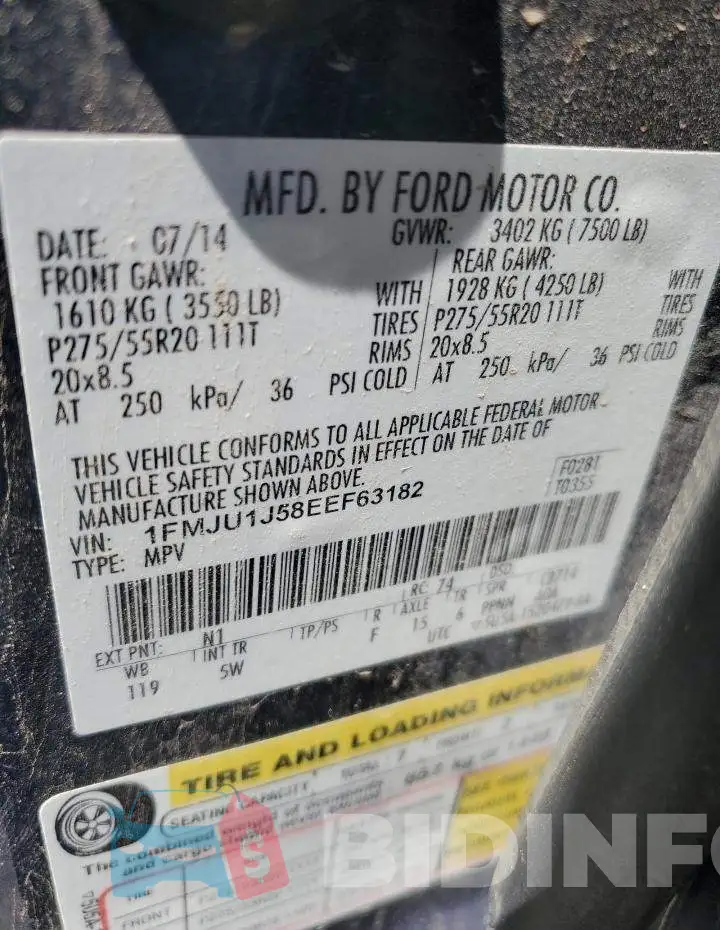 1FMJU1J58EEF63182 Photo# 13