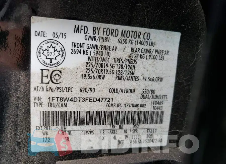 1FT8W4DT3FED47721 Photo# 12