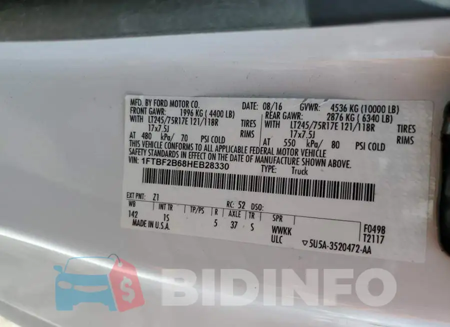 1FTBF2B68HEB28330 Photo# 12