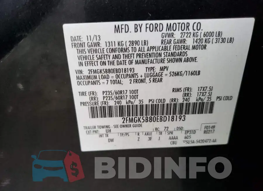 2FMGK5B80EBD18193 Photo# 14