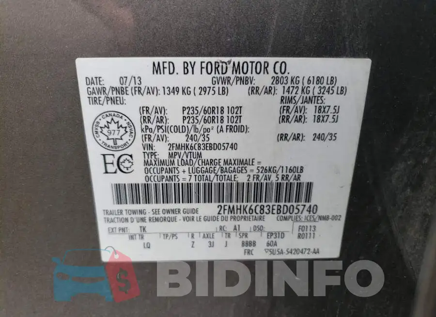 2FMHK6C83EBD05740 Photo# 14