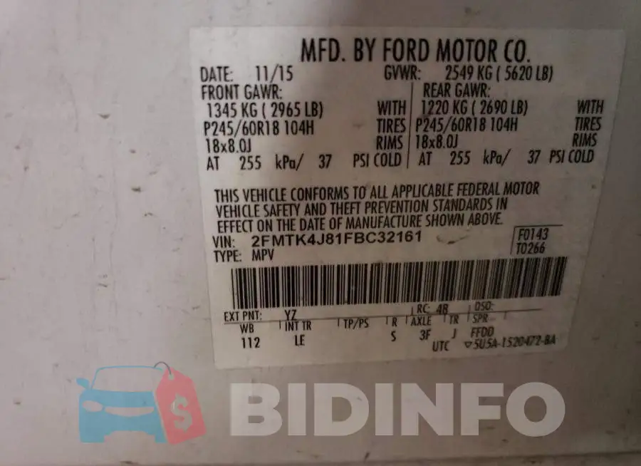 2FMTK4J81FBC32161 Photo# 13