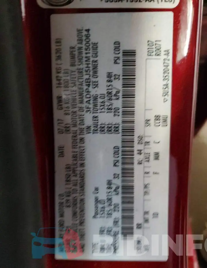3FADP4BJ5HM150064 Photo# 13