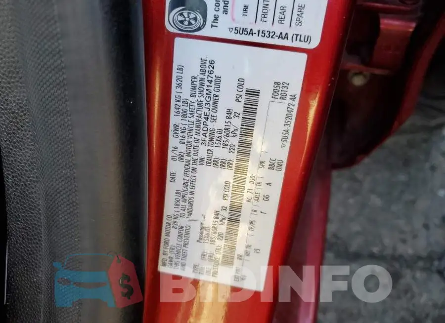 3FADP4EJ3GM147626 Photo# 12