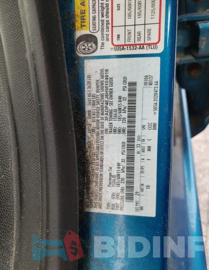 3FADP4EJ8HM104918 Photo# 13