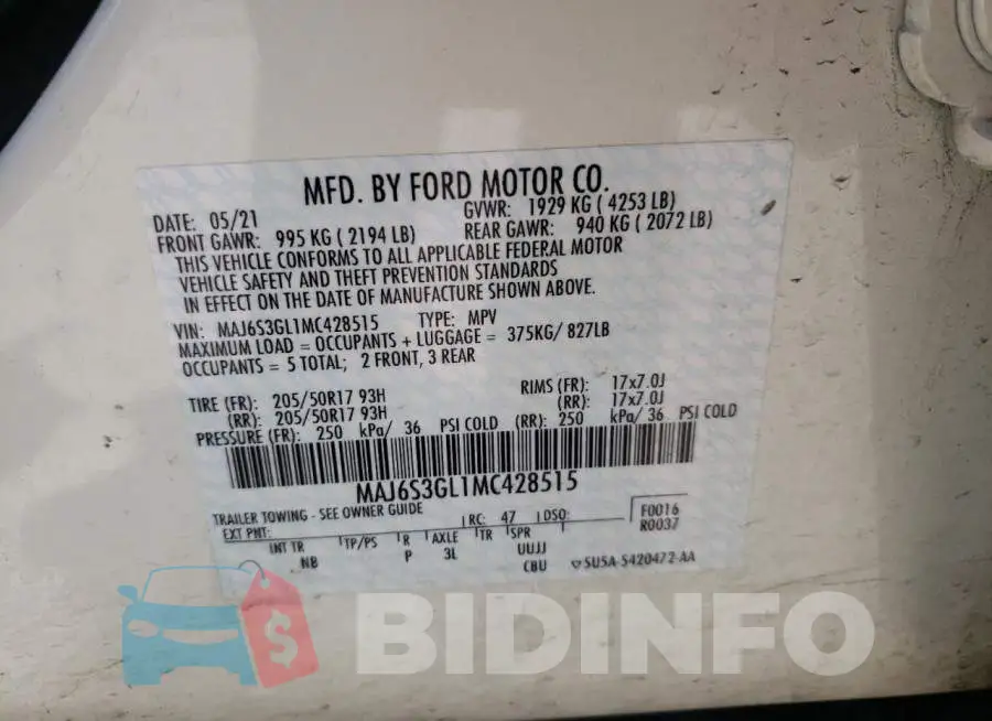 MAJ6S3GL1MC428515 Photo# 13