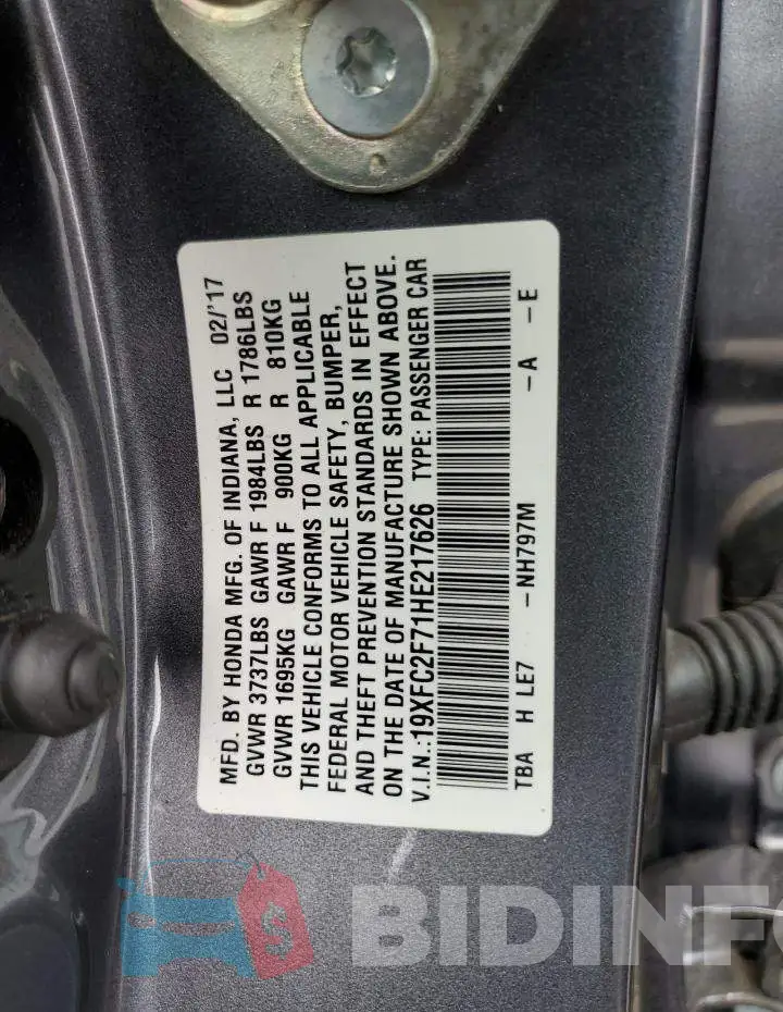19XFC2F71HE217626 Photo# 12