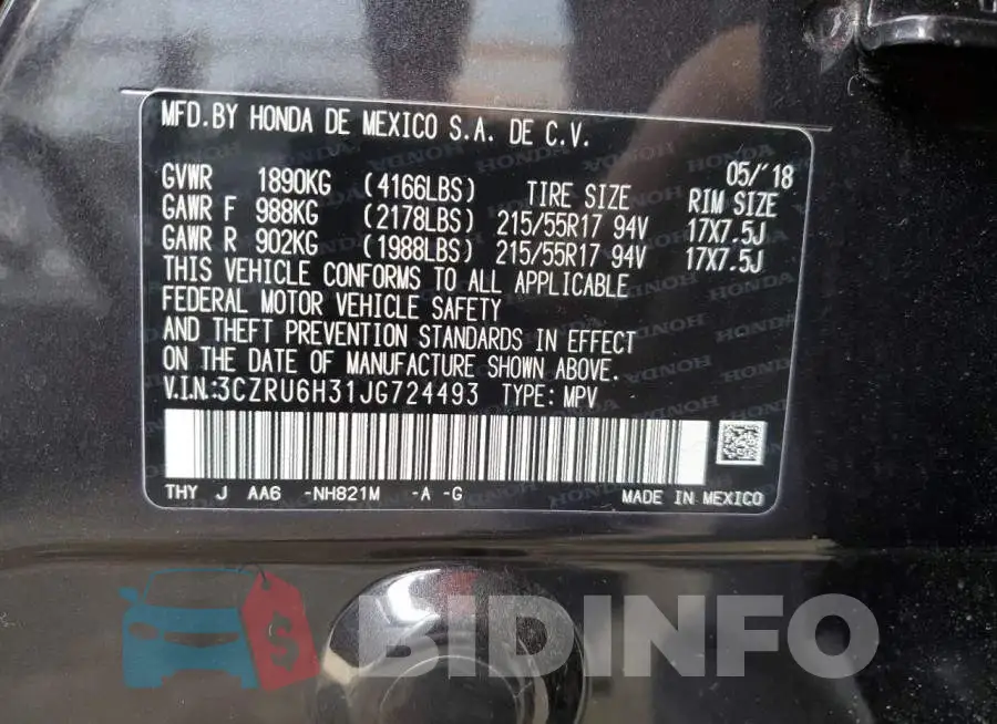 3CZRU6H31JG724493 Photo# 13