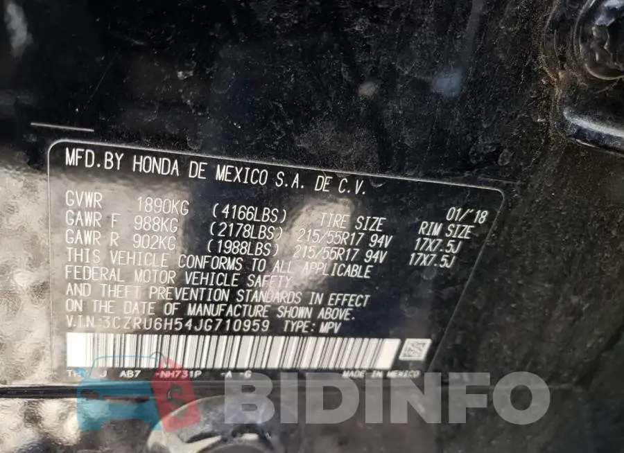 3CZRU6H54JG710959 Photo# 12