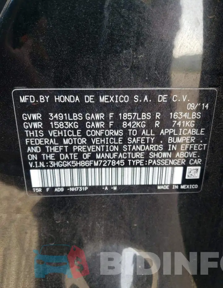 3HGGK5H86FM727845 Photo# 12