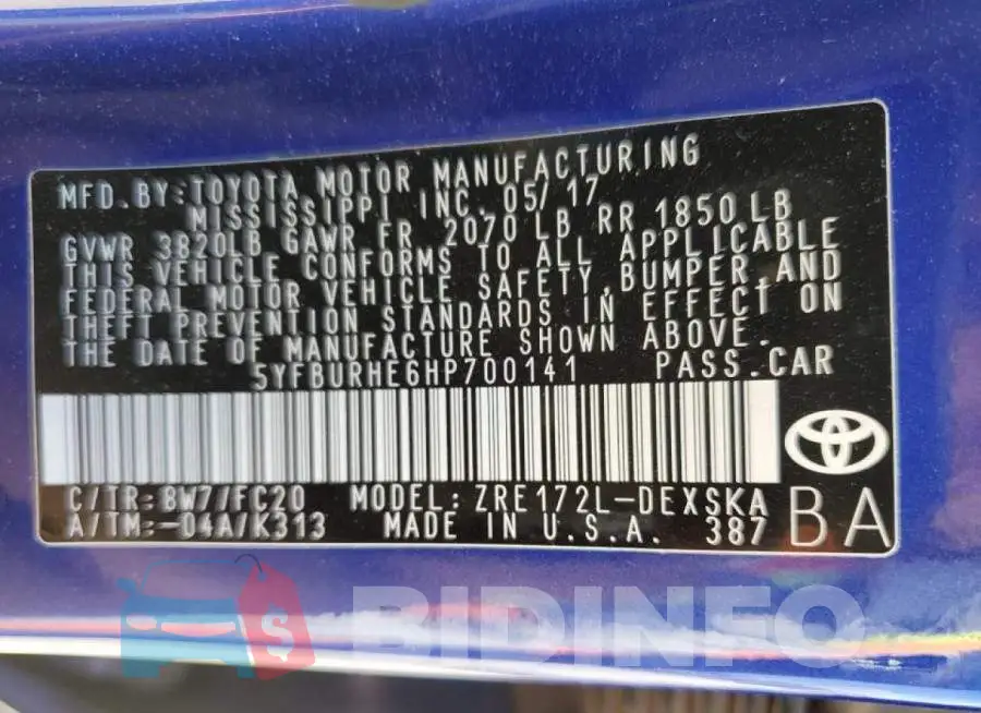 5YFBURHE6HP700141 Photo# 12