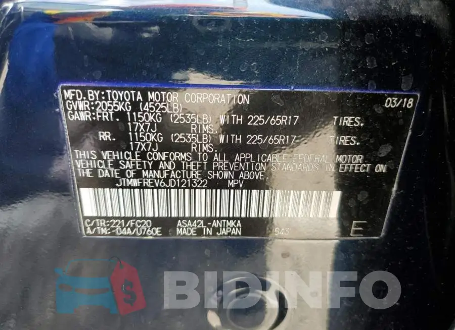 JTMWFREV6JD121322 Photo# 13