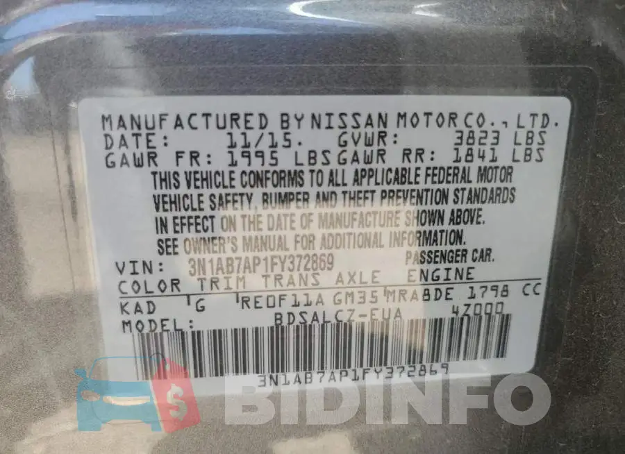 3N1AB7AP1FY372869 Photo# 12
