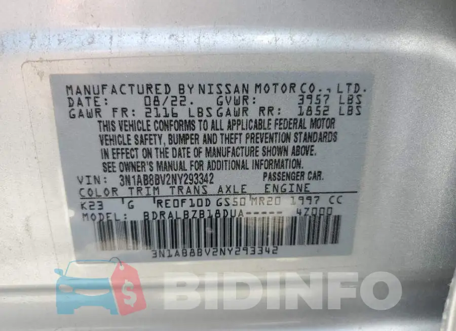 3N1AB8BV2NY293342 Photo# 12