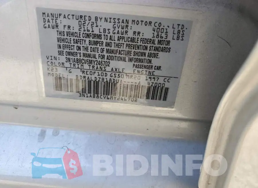 3N1AB8CV6MY246702 Photo# 12
