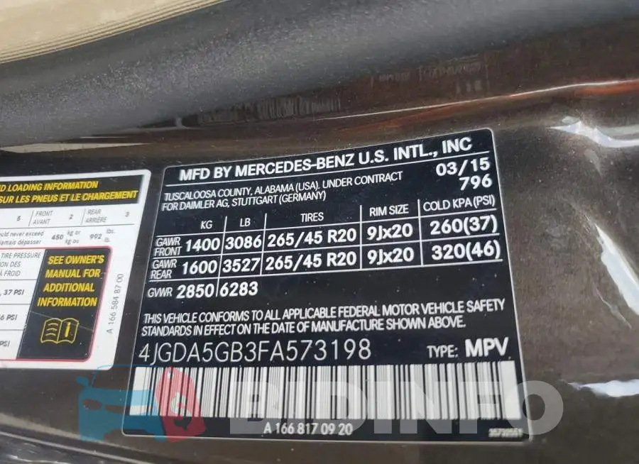 4JGDA5GB3FA573198 Photo# 12