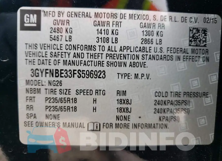 3GYFNBE33FS596923 Photo# 14