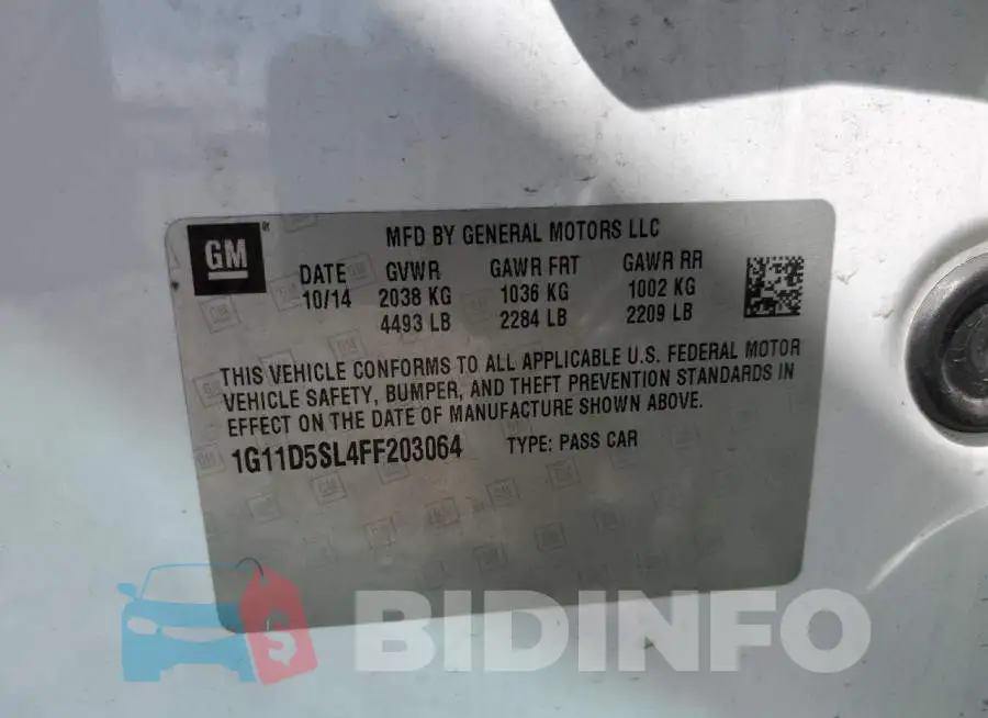 1G11D5SL4FF203064 Photo# 12