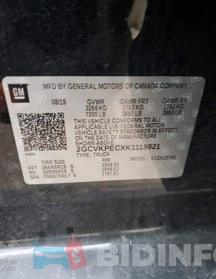 2GCVKPECXK1115921 Photo# 12