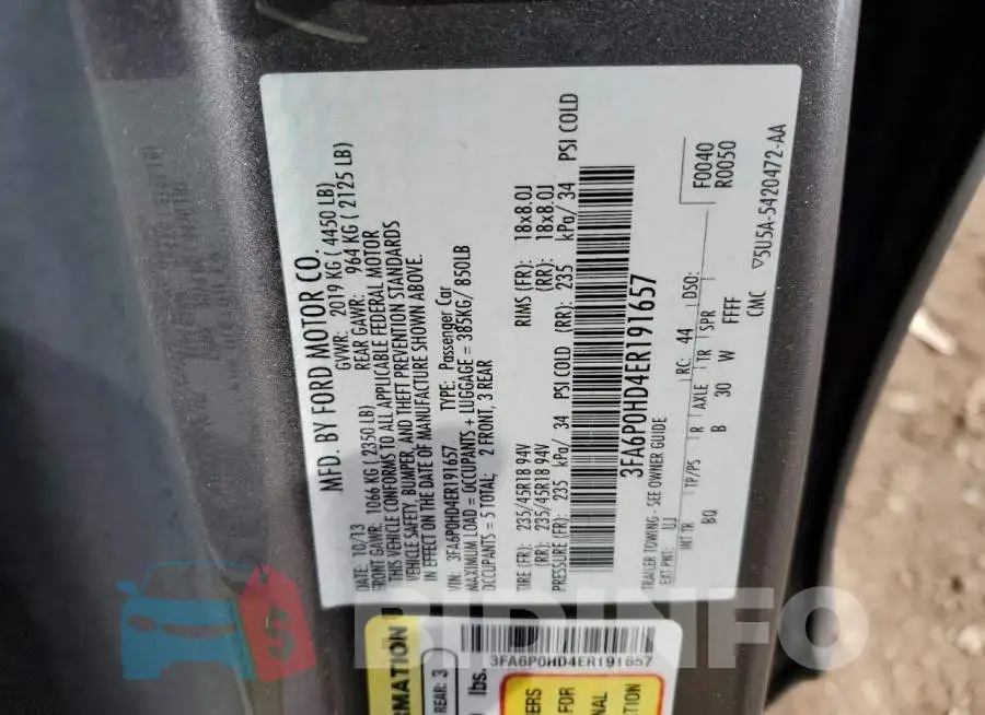 3FA6P0HD4ER191657 Photo# 12