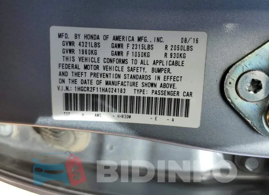 1HGCR2F11HA024183 Photo# 12