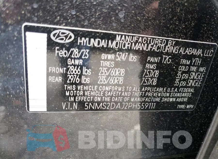 5NMS2DAJ2PH559111 Photo# 14