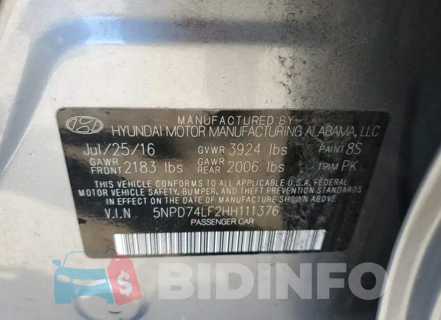 5NPD74LF2HH111376 Photo# 12