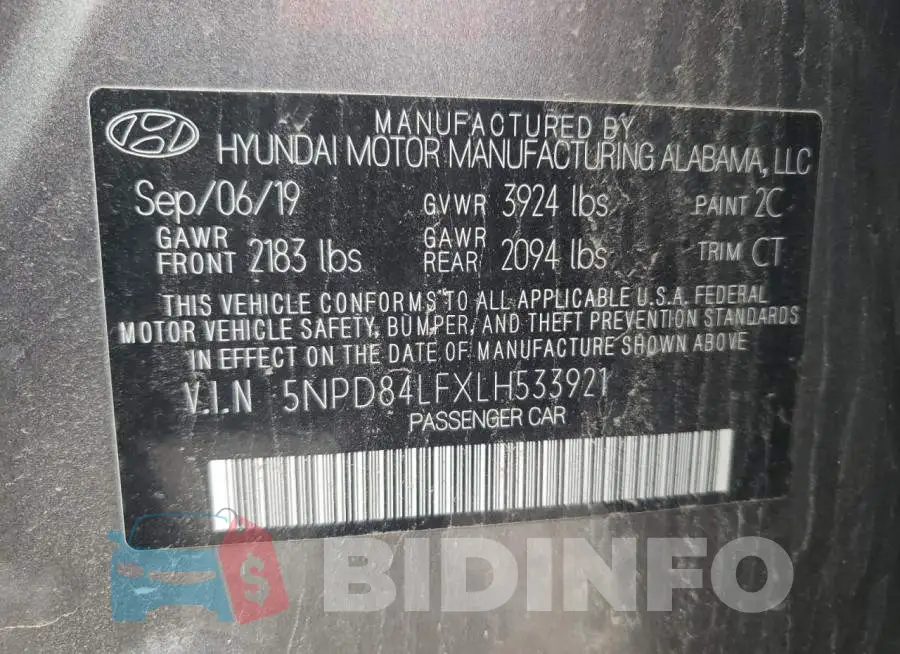 5NPD84LFXLH533921 Photo# 12