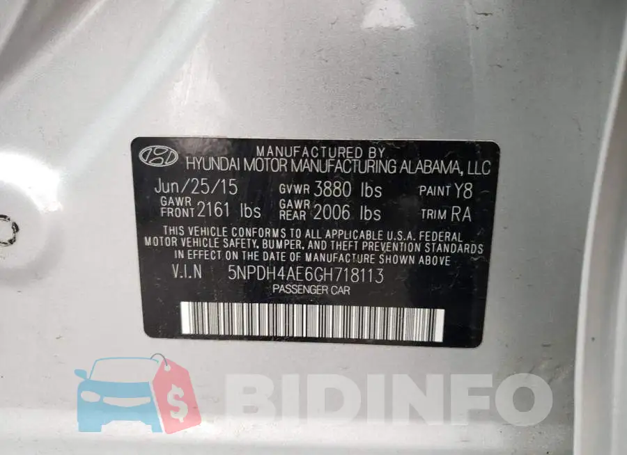 5NPDH4AE6GH718113 Photo# 12