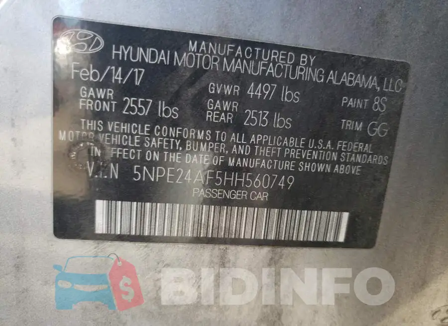 5NPE24AF5HH560749 Photo# 12