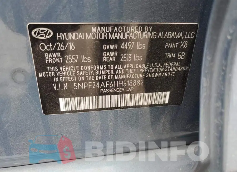 5NPE24AF6HH518882 Photo# 12