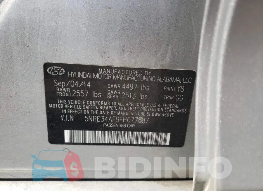 5NPE34AF9FH077887 Photo# 12