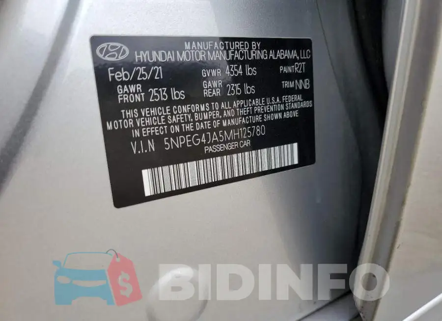 5NPEG4JA5MH125780 Photo# 12