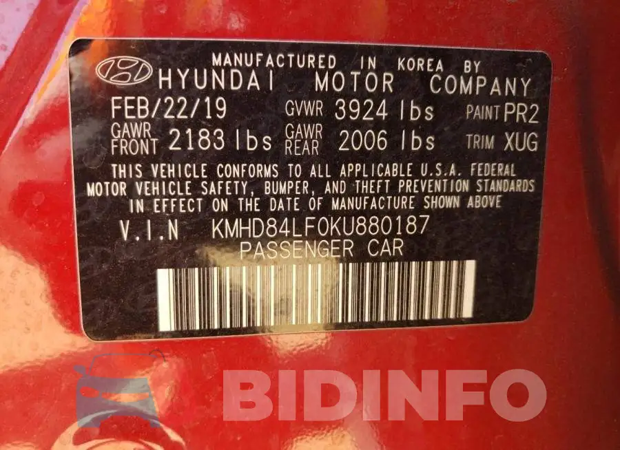 KMHD84LF0KU880187 Photo# 12