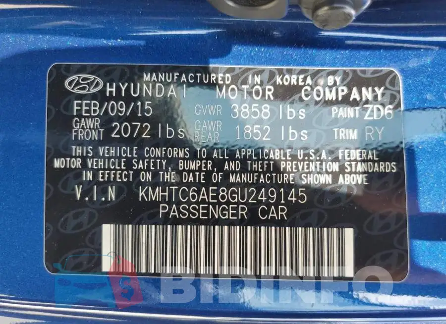 KMHTC6AE8GU249145 Photo# 12