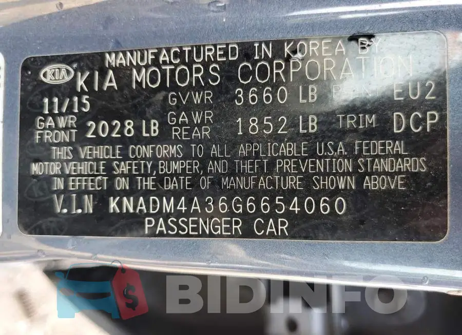 KNADM4A36G6654060 Photo# 13