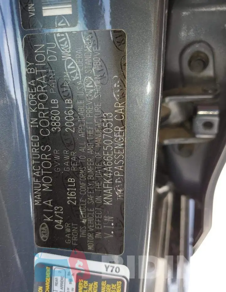 KNAFK4A66E5070513 Photo# 12