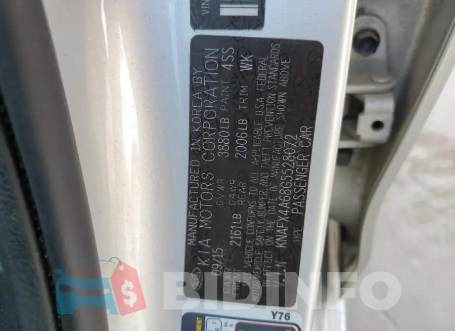 KNAFX4A68G5528072 Photo# 13