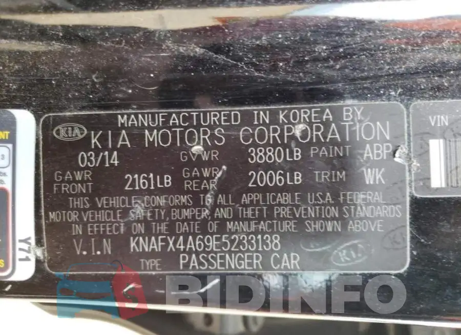KNAFX4A69E5233138 Photo# 12