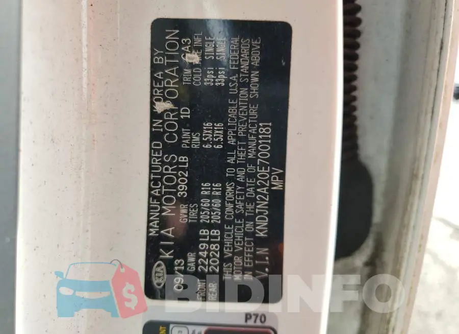 KNDJN2A20E7001181 Photo# 13