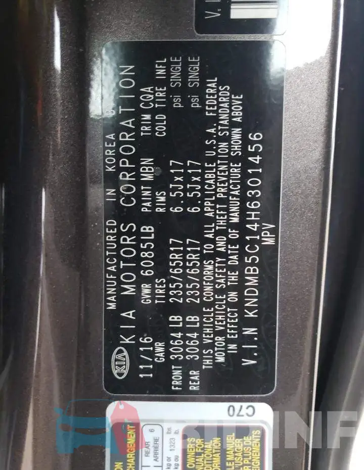 KNDMB5C14H6301456 Photo# 13