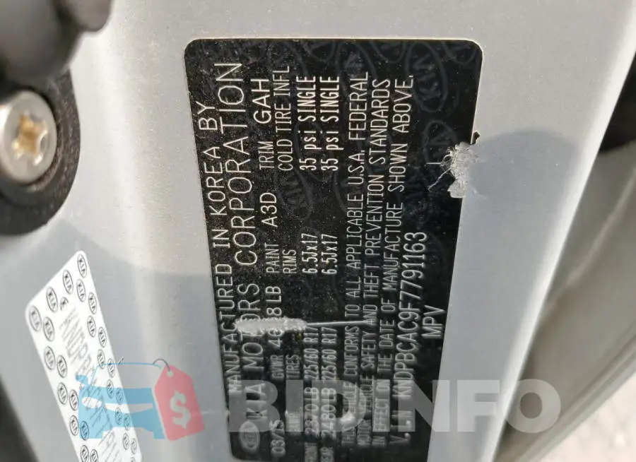 KNDPBCAC9F7791163 Photo# 13