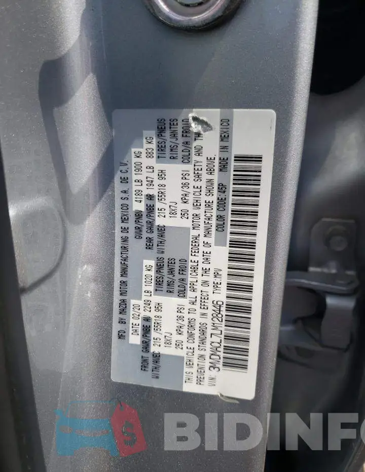3MVDMACL7LM128446 Photo# 12