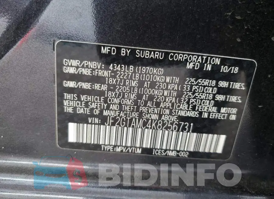 JF2GTAMC4K8256731 Photo# 12