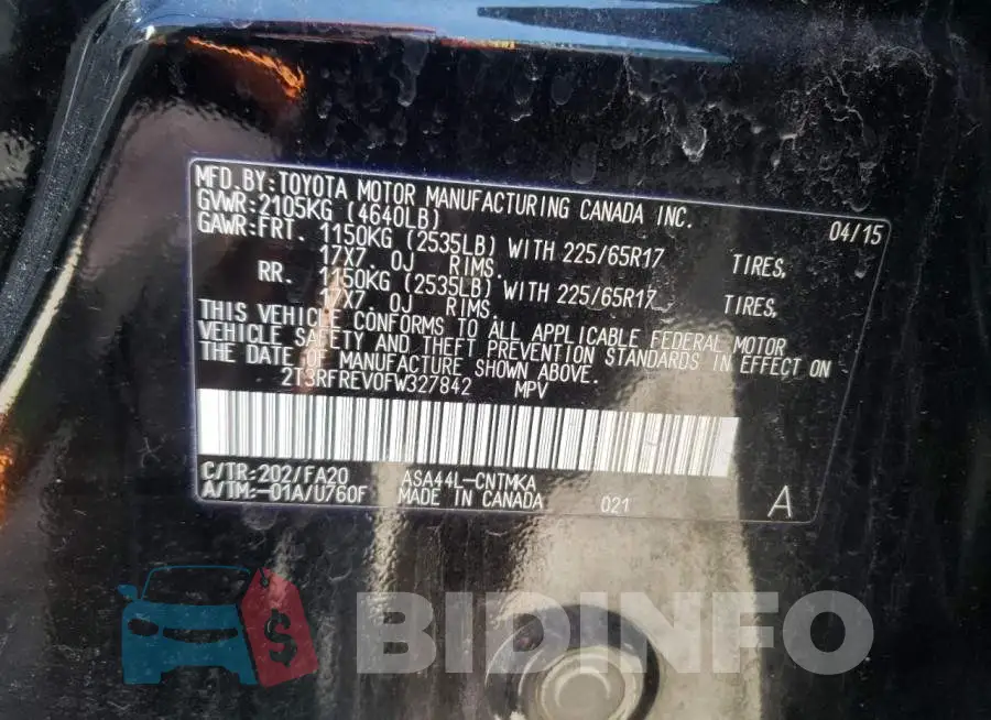 2T3RFREV0FW327842 Photo# 13
